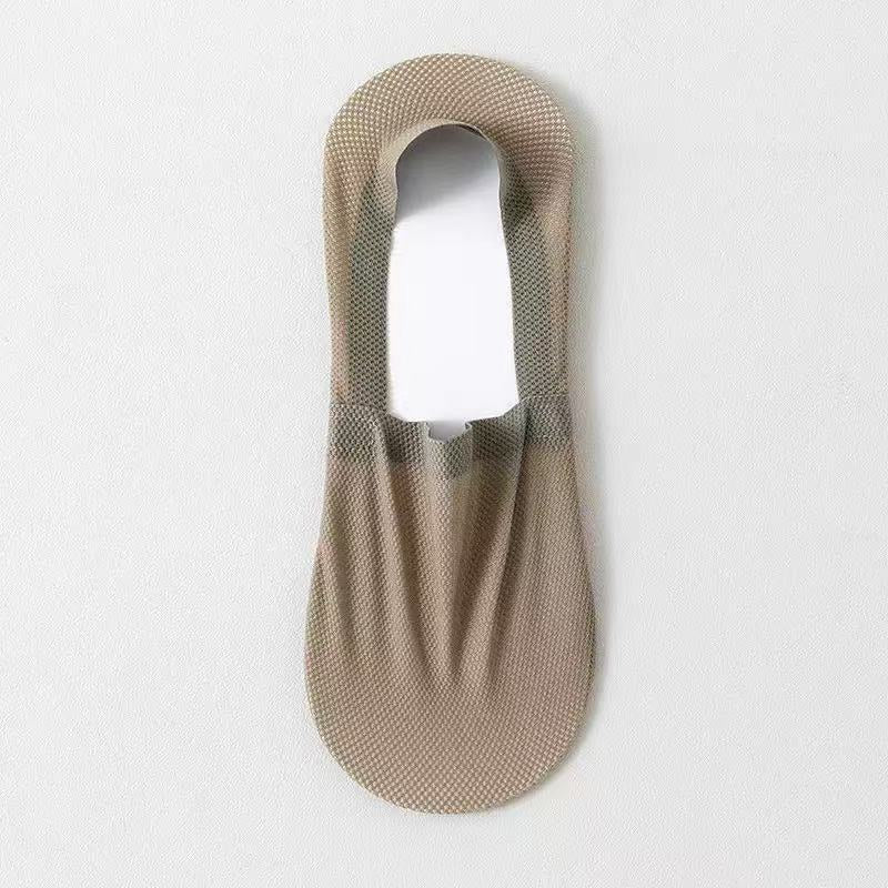 Men's Summer Breathable Mesh Boat Socks Silicone Non-Slip Business Short Socks