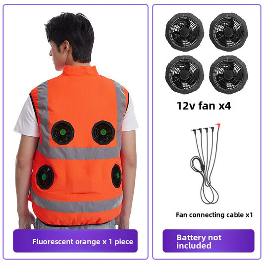 Men's Summer Cooling Fan Vest Reflective Work Vest
