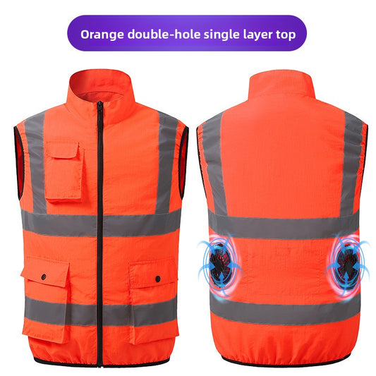 Men's Summer Cooling Fan Vest Reflective Work Vest