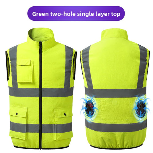 Men's Summer Cooling Fan Vest Reflective Work Vest