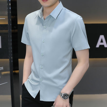 Men's Summer Ice Silk Anti-Wrinkle Long Sleeve Shirt
