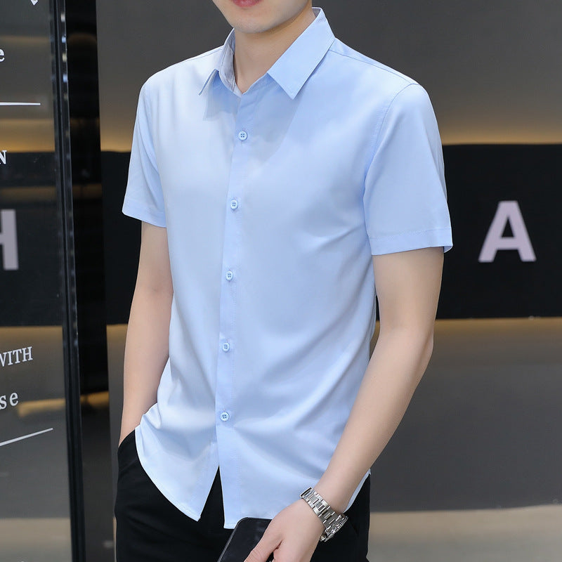 Men's Summer Ice Silk Anti-Wrinkle Long Sleeve Shirt
