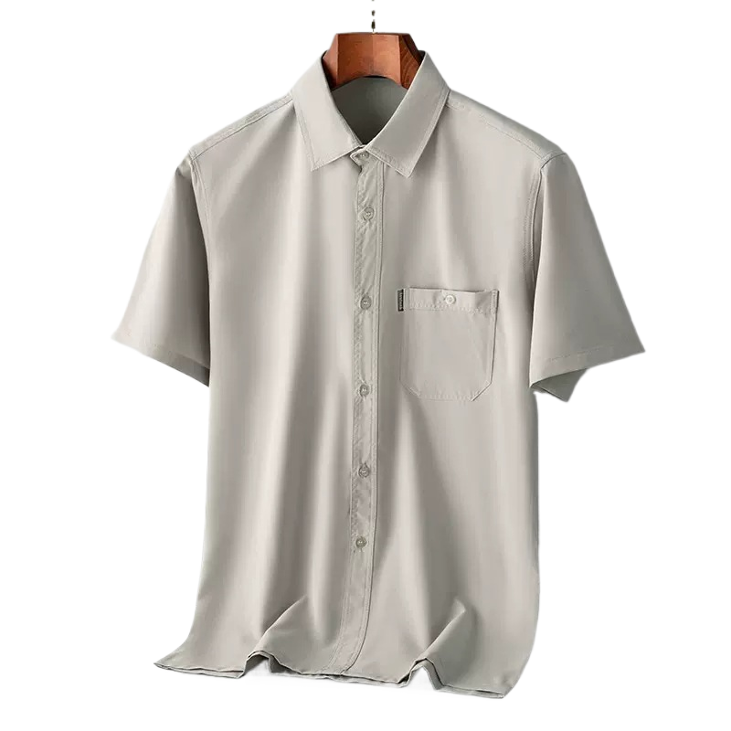 Men's Summer Loose Fit Ice Silk Short Sleeve Shirt