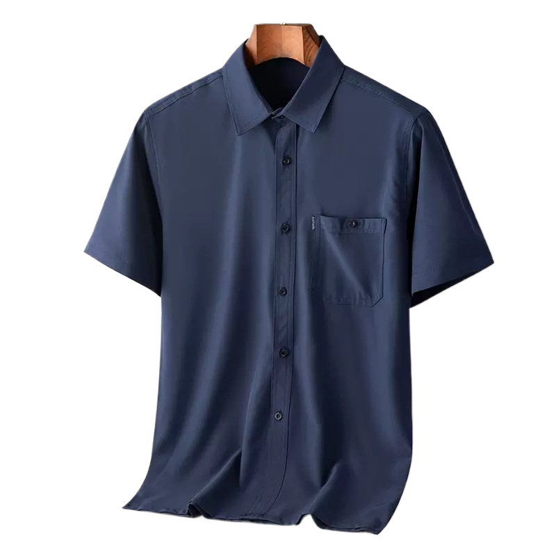 Men's Summer Loose Fit Ice Silk Short Sleeve Shirt