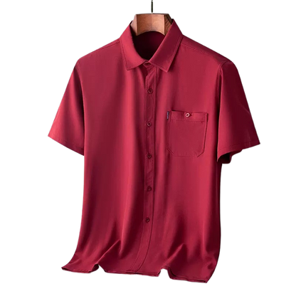 Men's Summer Loose Fit Ice Silk Short Sleeve Shirt