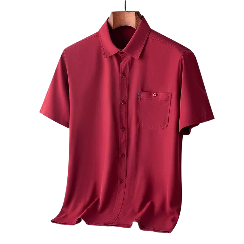 Men's Summer Loose Fit Ice Silk Short Sleeve Shirt