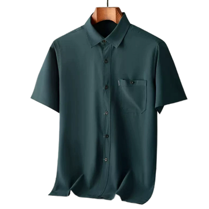 Men's Summer Loose Fit Ice Silk Short Sleeve Shirt