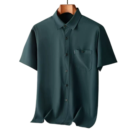 Men's Summer Loose Fit Ice Silk Short Sleeve Shirt