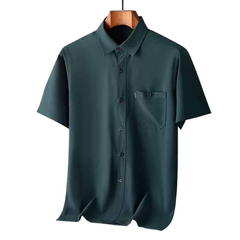 Men's Summer Loose Fit Ice Silk Short Sleeve Shirt