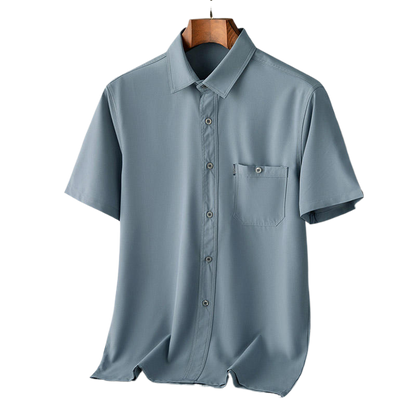 Men's Summer Loose Fit Ice Silk Short Sleeve Shirt