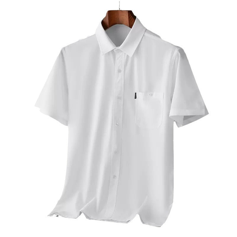 Men's Summer Loose Fit Ice Silk Short Sleeve Shirt