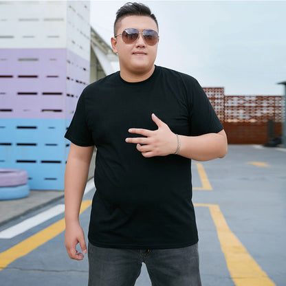 Men's Summer Short Sleeve Round Neck Pure Color Plus Size T Shirt