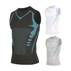 Black Print Blue Sci-Fi Vest