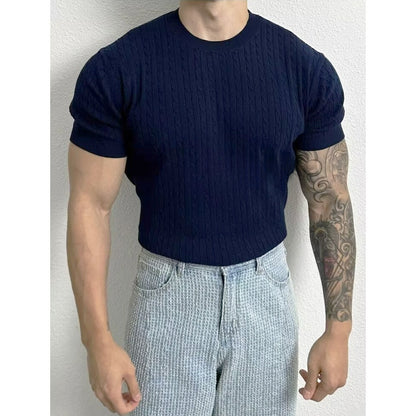 Men's Textured Short Sleeve Knit Shirt