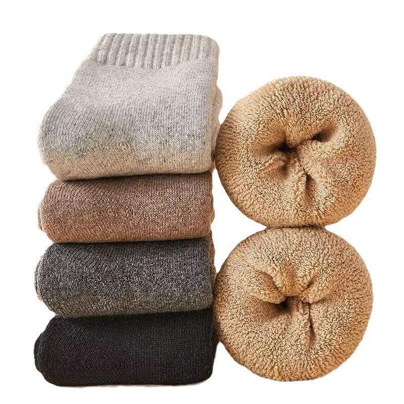 Men's thick wool mid-tube socks