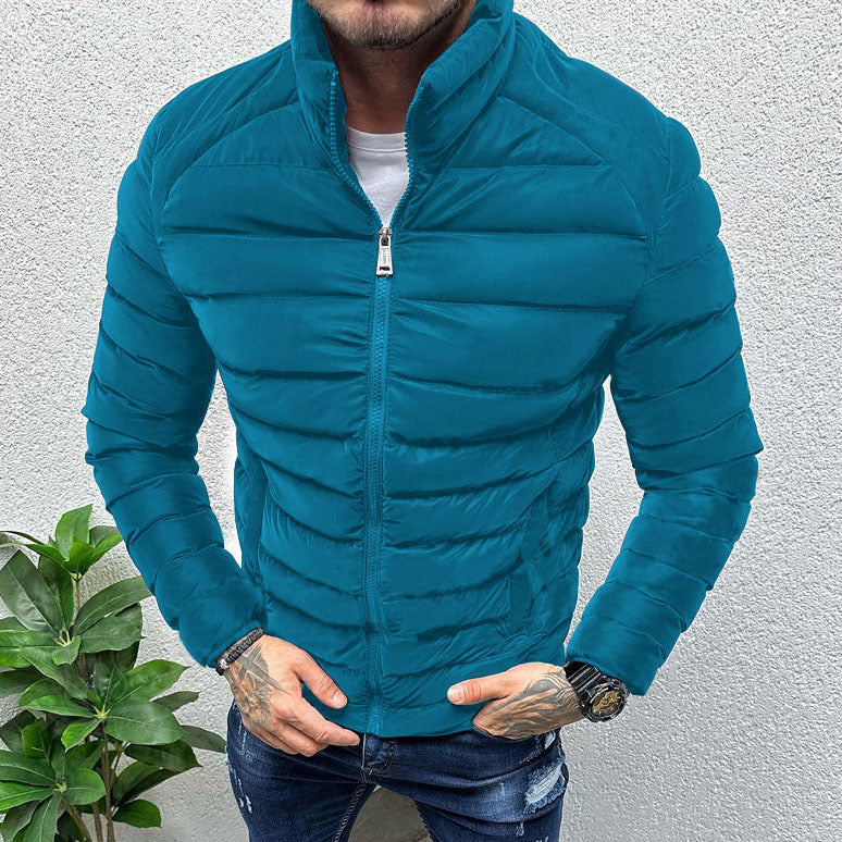 Men's Thickened Winter Padded Jacket with Stand Collar