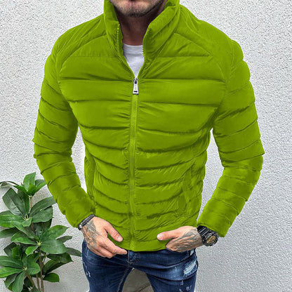 Men's Thickened Winter Padded Jacket with Stand Collar