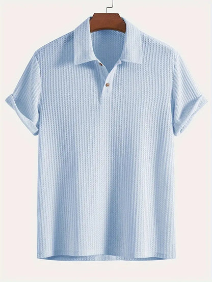 Men's top lapel diamond-patterned knitted polo cedar