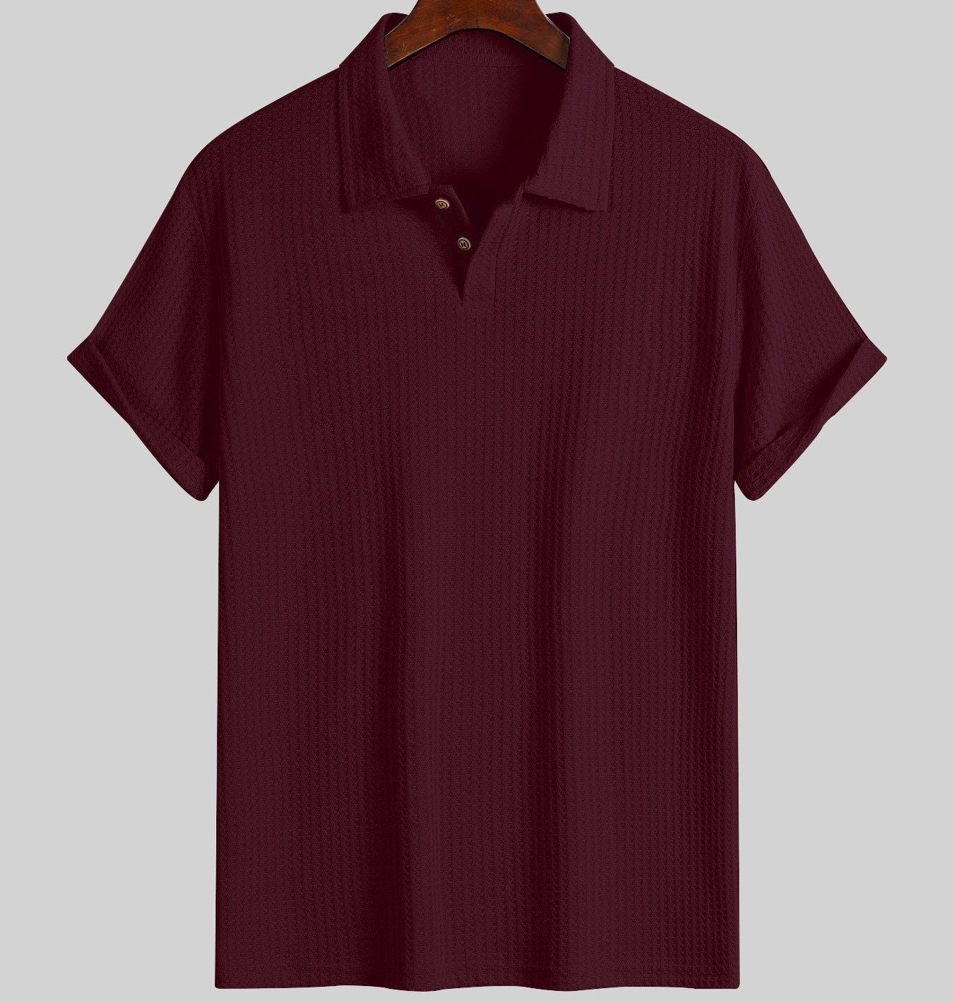 Men's top lapel diamond-patterned knitted polo cedar
