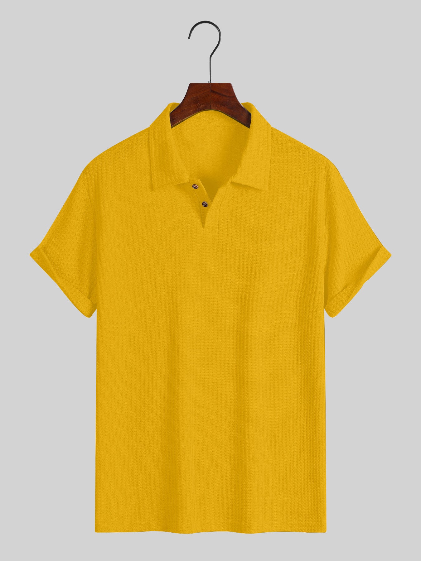 Men's top lapel diamond-patterned knitted polo cedar