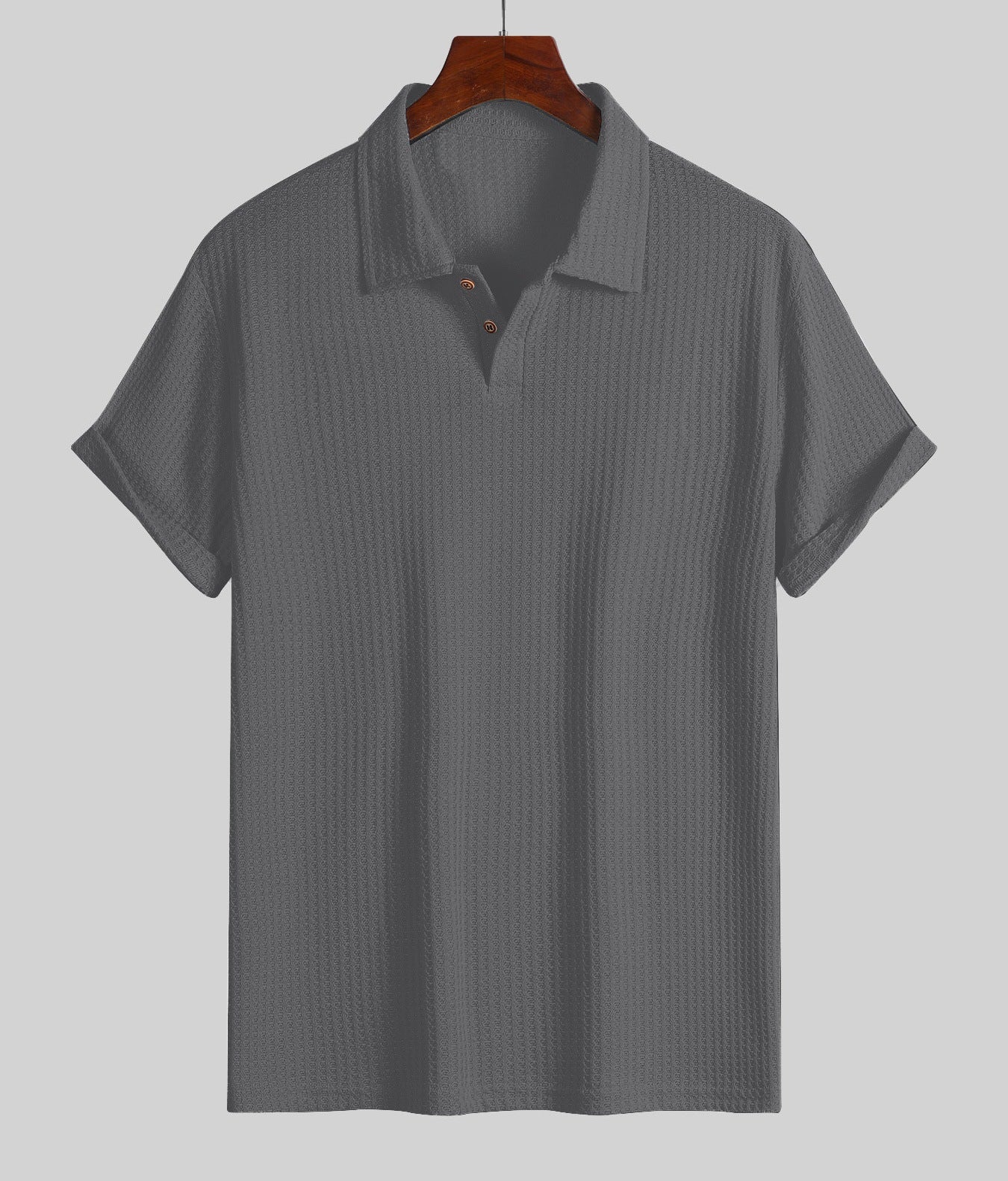 Men's top lapel diamond-patterned knitted polo cedar