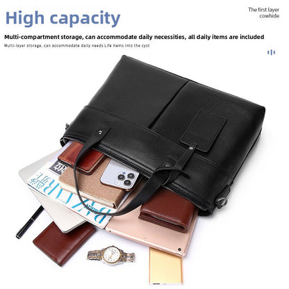 Men's Top Layer Cowhide Business Briefcase Laptop Bag