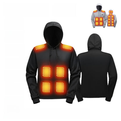 Men's USB Heated Hoodie Winter Warm Fleece Sweatshirt