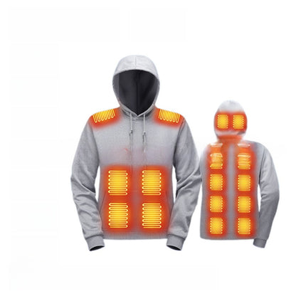 Men's USB Heated Hoodie Winter Warm Fleece Sweatshirt