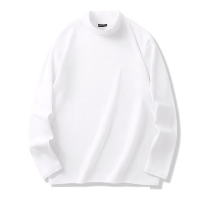 Men's Velvet Half Turtleneck Long Sleeve Shirt