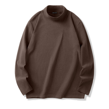 Men's Velvet Half Turtleneck Long Sleeve Shirt
