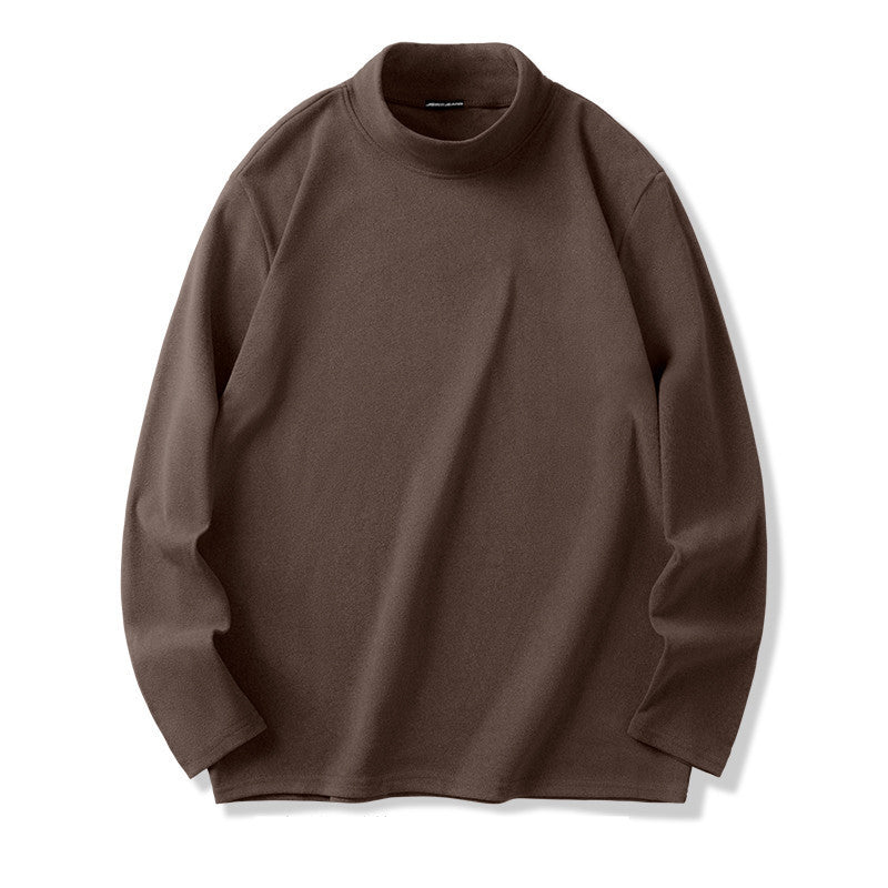 Men's Velvet Half Turtleneck Long Sleeve Shirt