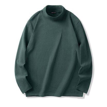 Men's Velvet Half Turtleneck Long Sleeve Shirt