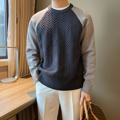 Men's versatile color-blocked sweater