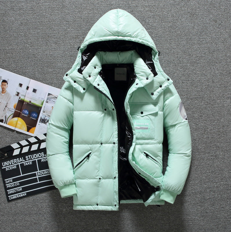 Men's versatile hooded down jacket
