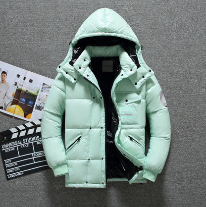 Men's versatile hooded down jacket