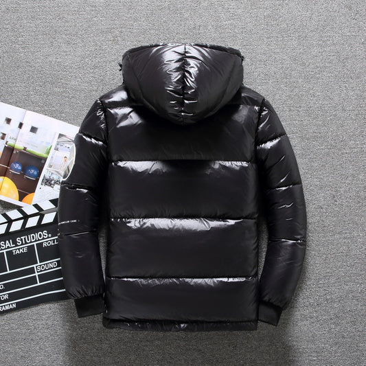 Men's versatile hooded down jacket