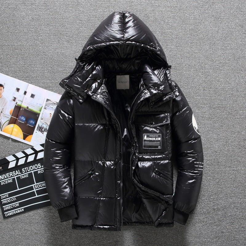 Men's versatile hooded down jacket