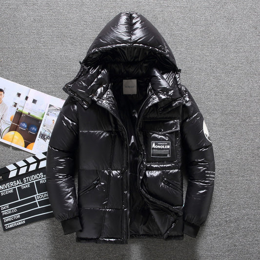 Men's versatile hooded down jacket