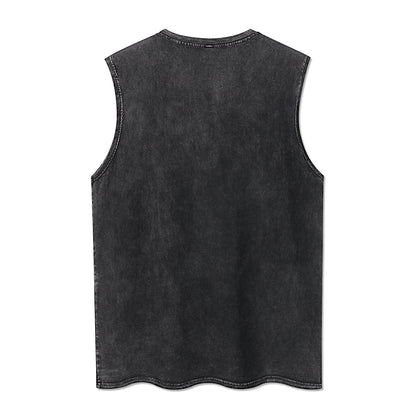 Men's Washed Cotton Sleeveless Shirt