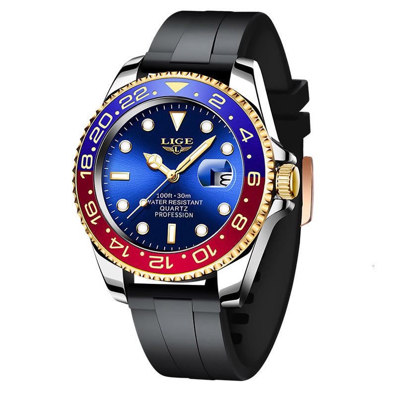 Men's Watch Quartz Three-Hand Watch Waterproof Clock