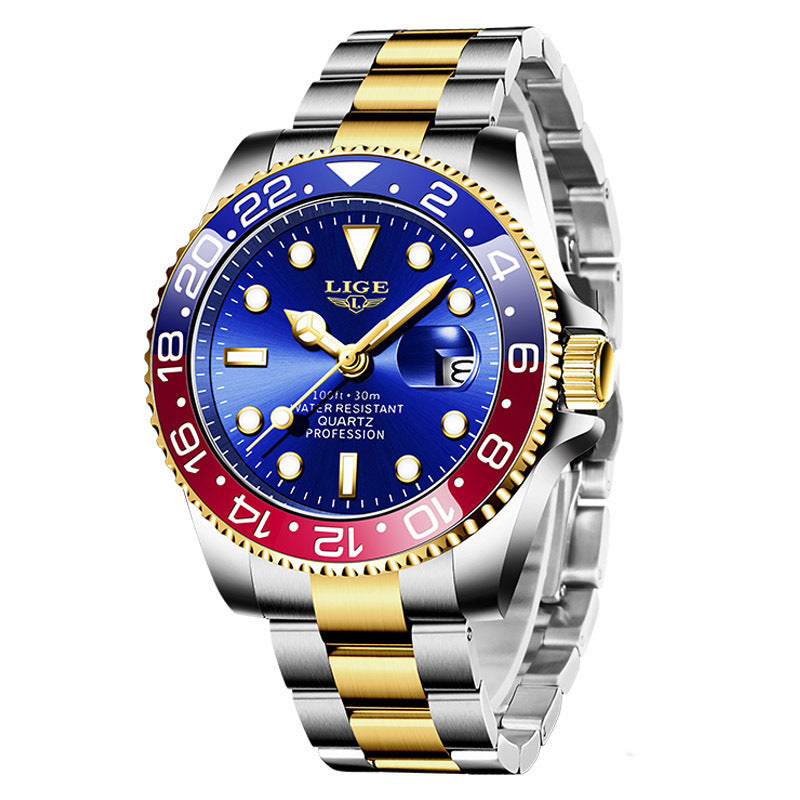 Men's Watch Quartz Three-Hand Watch Waterproof Clock
