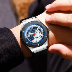 Silver Shell blue surface black belt