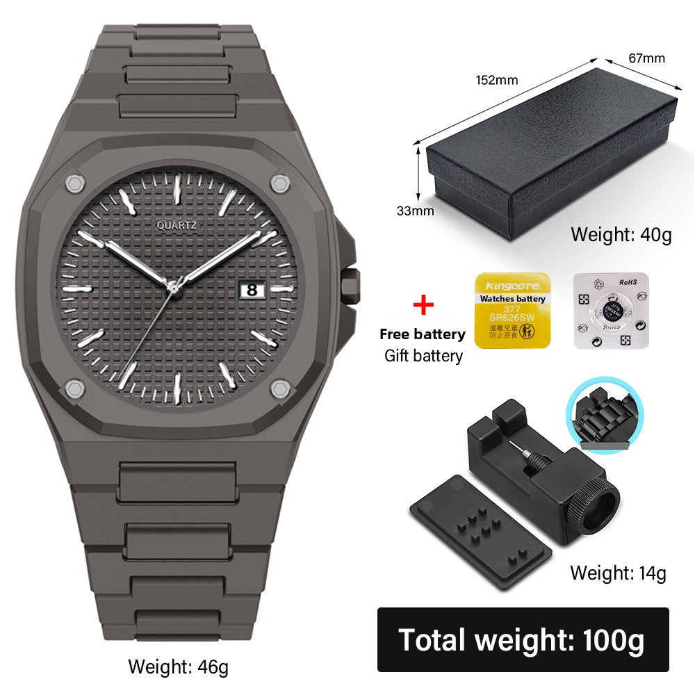 Men's Waterproof Quartz Watch with Plastic Strap