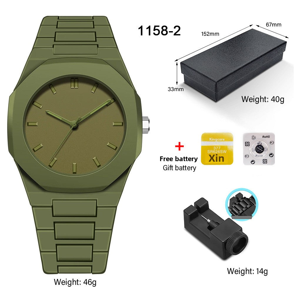 Men's Waterproof Quartz Watch with Plastic Strap