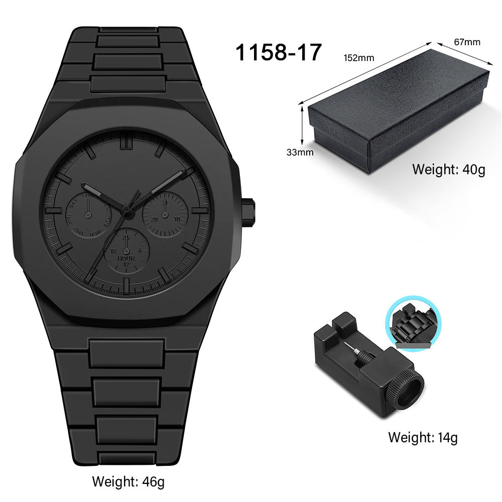 Men's Waterproof Quartz Watch with Plastic Strap