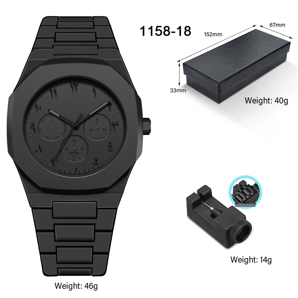 Men's Waterproof Quartz Watch with Plastic Strap