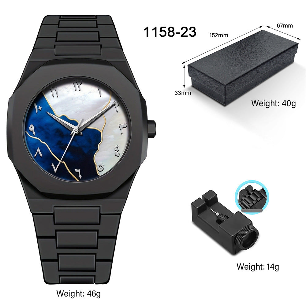 Men's Waterproof Quartz Watch with Plastic Strap