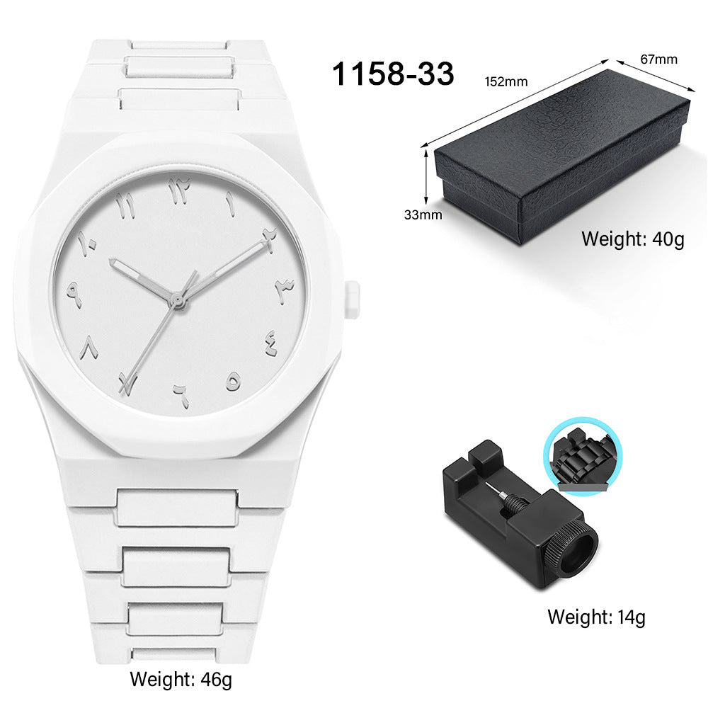 Men's Waterproof Quartz Watch with Plastic Strap