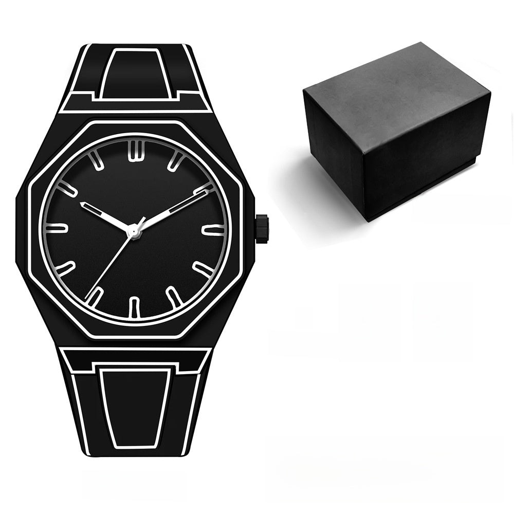 Men's Waterproof Quartz Watch with Plastic Strap