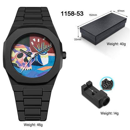 Men's Waterproof Quartz Watch with Plastic Strap